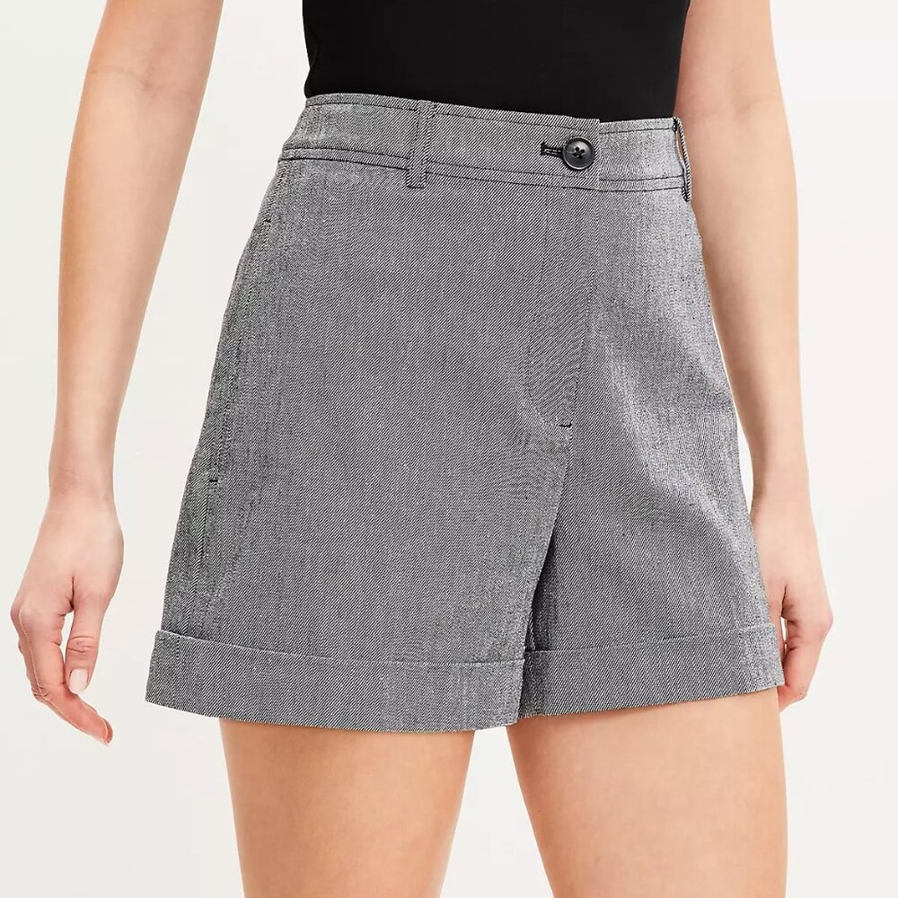 LOFT Cuffed Shorts in Cotton/Linen, Size 0, Like New